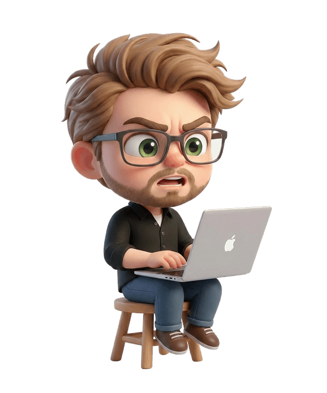 nicolas caux entrain de travailler sur un ordinateur